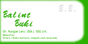 balint buki business card